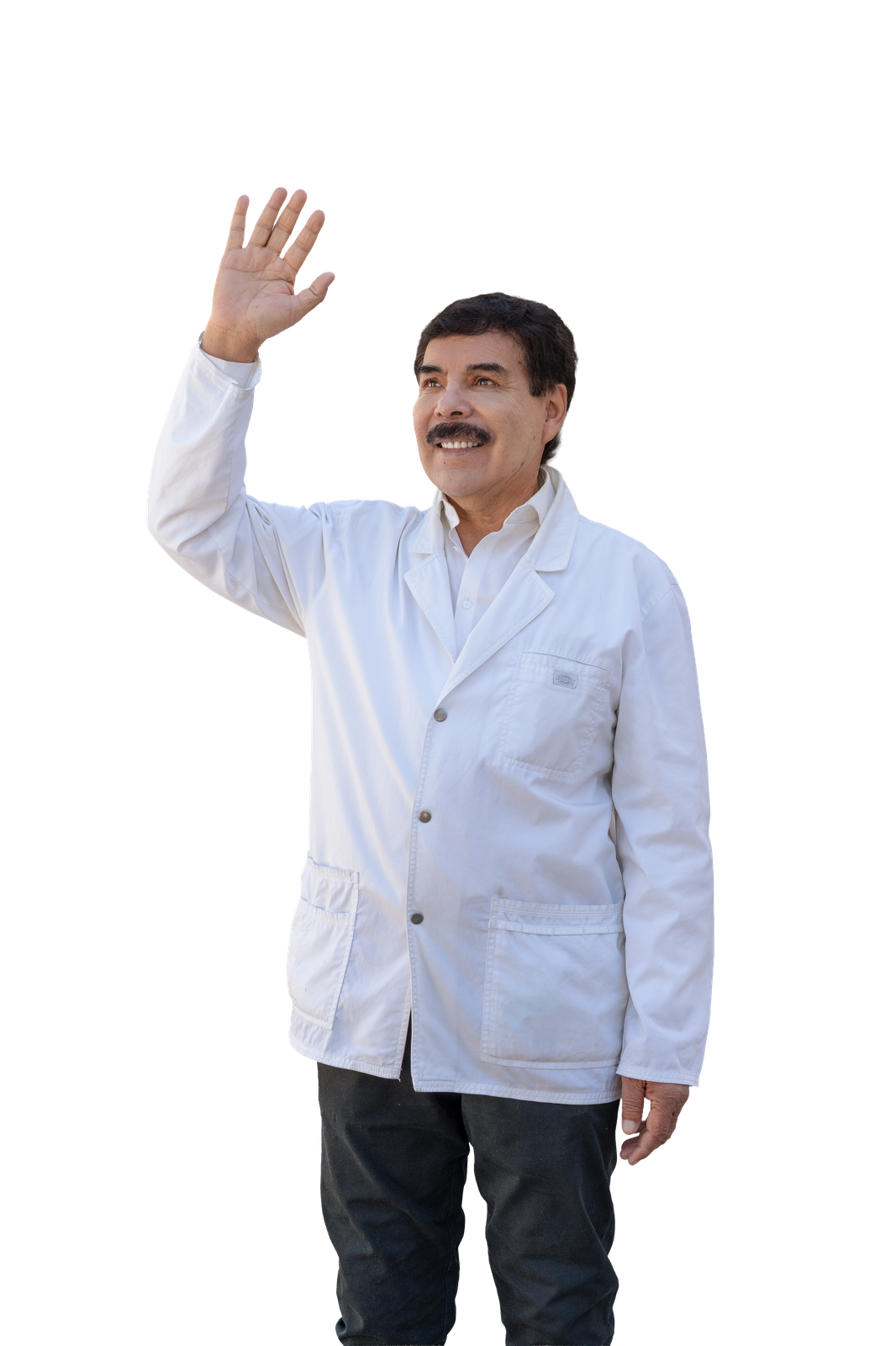 Alfredo Zegarra saludando
